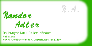nandor adler business card